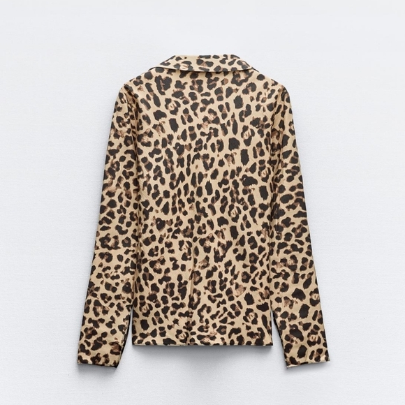 ZARA Animal Print Bow Tie Top - Picture 3 of 17